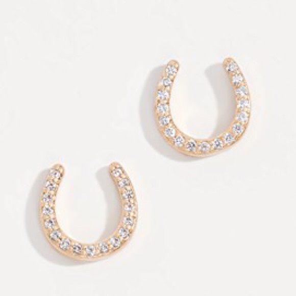 Kate Spade ♠️ NWT Gold Horseshoe Stud Earrings - Picture 6 of 7